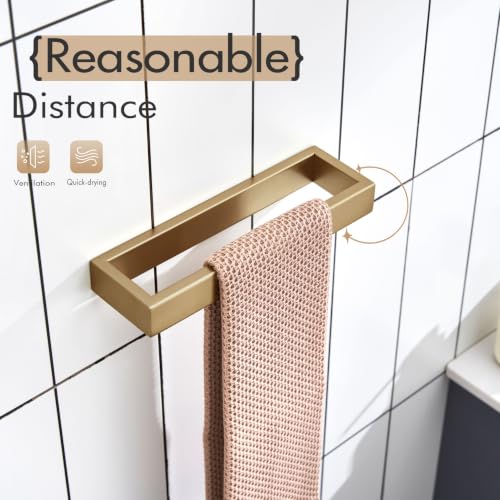 Towel Ring Wall Mount Hand Towel Racks 9 (Champagne Bronze / 2 Pack)