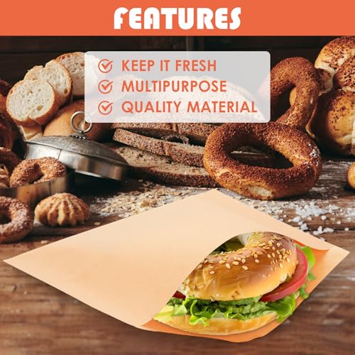 600 Pack Wax Paper Sandwich Bags 8x10 inch Wax Paper Bags (Kraft-600PCS / 8x10 inch)