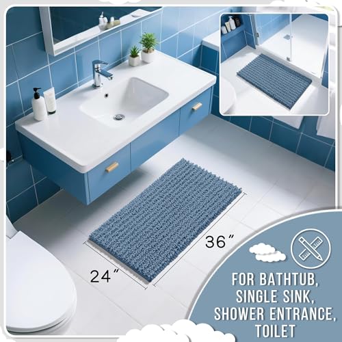 Large Bathroom Rugs Non Slip Washable 36x24 Inch (6.0333 Sq Ft)