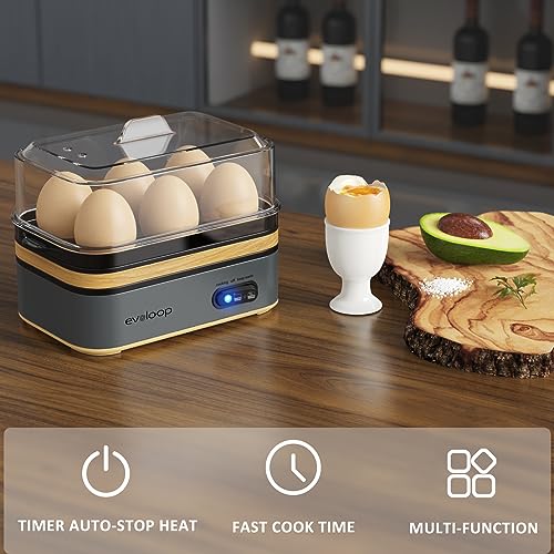 Rapid Egg Cooker Electric 6 Eggs Capacity (Black)