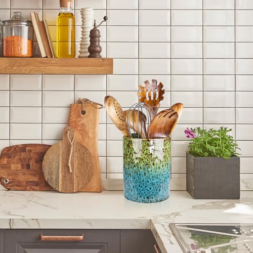 Utensil Holder (Green & Blue)