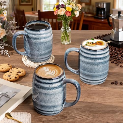 20oz Large Coffee Mugs Set of 4 (Blue Horizon / Set of 4(20oz))