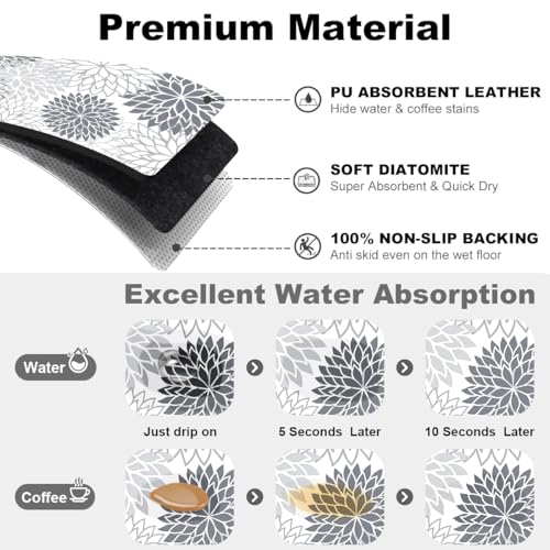 2Pcs Dish Drying Mat & Sink Splash Guard (Gray / 16" X 24" + 24" X 5.5")