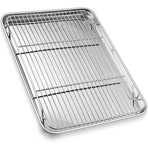 Stainless Steel Baking Sheet with Rack Set for Cookie (17.5 Inch)