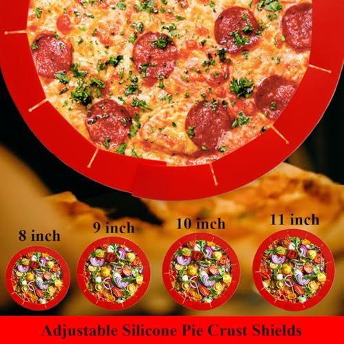 Adjustable Pie Crust Shields (Deep Red)