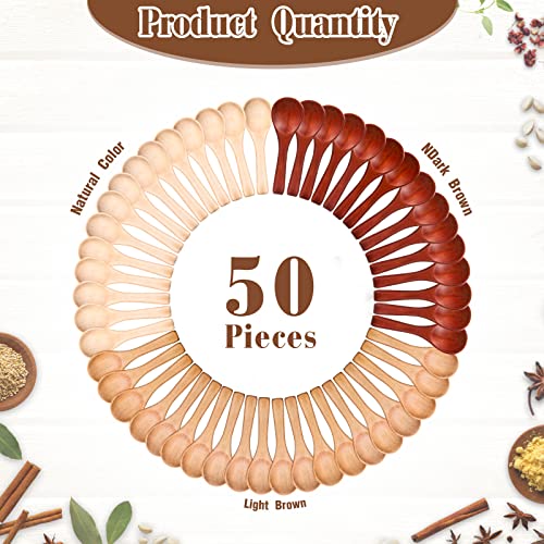 50 Pcs Small Wooden Spoons (50 Count)