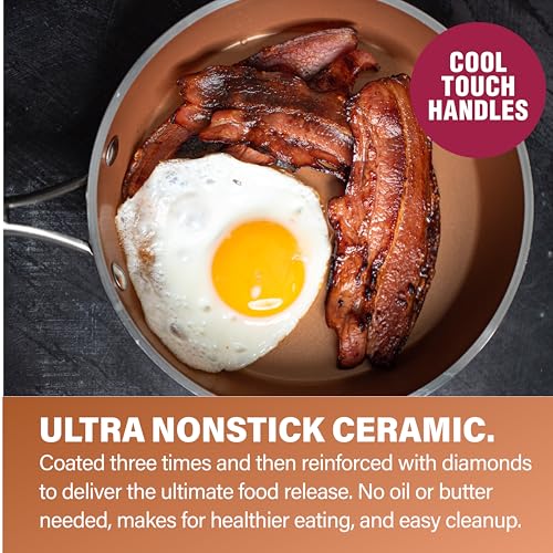 Hammered 15 Pc Ceramic Cookware Set