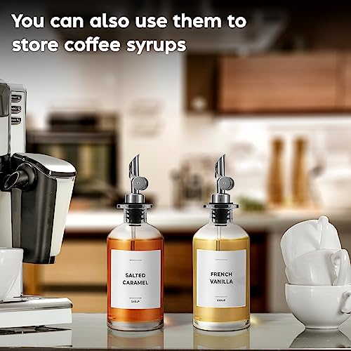 Olive Oil Dispenser Bottle (11.8 fl oz (2-Pack) / Silver)