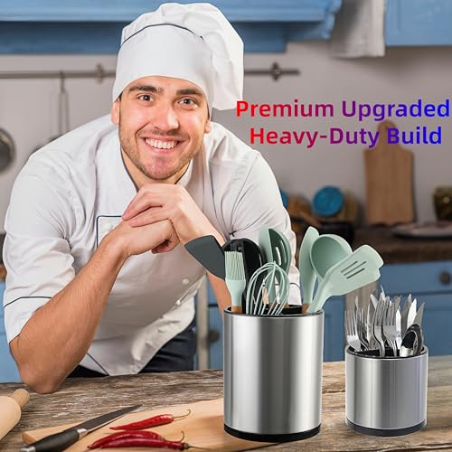 Kitchen Utensil Holder (Large & Medium / silvery)