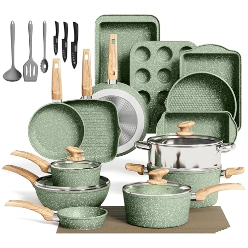 30 Piece Pots and Pans Set (30-piece / Green)