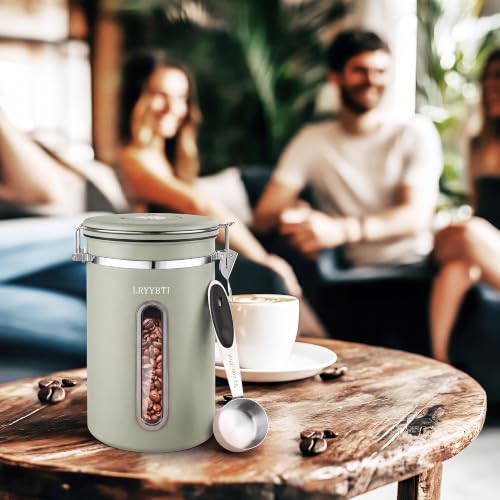 22 OZ Coffee Canister Airtight Stainless Steel (Green / 22 oz)