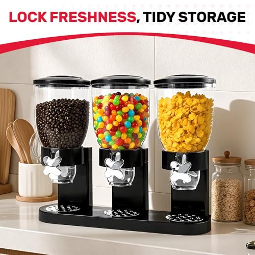 Triple Cereal Dispenser Countertop (Triple 6L Black)