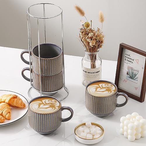 Porcealin Coffee Mugs (Brown / 15 Ounces)
