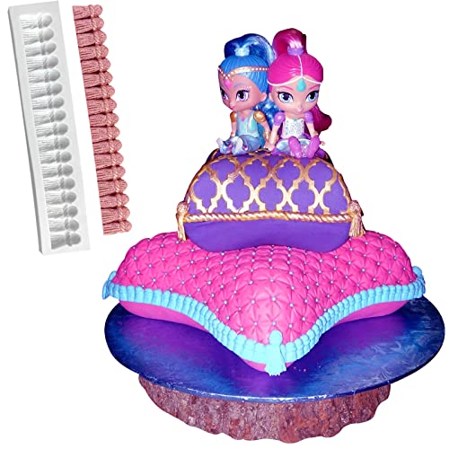 Macrame Tassel Cake Decoration Fondant Border Mold 3pcs (Macrame Tassel Fondant Mold)