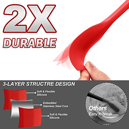 4 Piece Silicone Spatula Set (Essential Spatula Set / 4 Pcs Spatulas (Red))