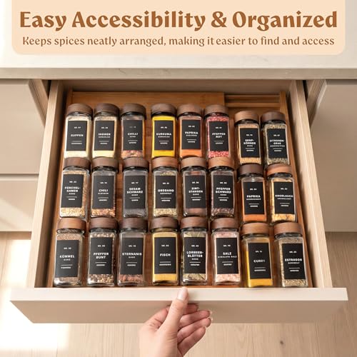 Carbonized Bamboo Spice Drawer Organizer (Carbonized Bamboo)