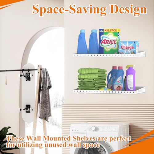 12 x 24 Inch Garage Wall Shelves (White)