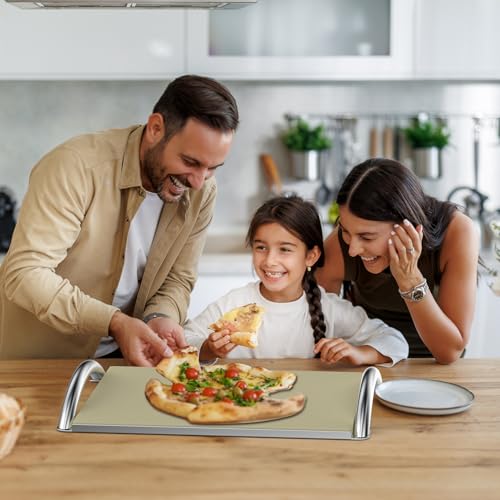 16" Cordierite Pizza Stone with Removable Stainless Steel Rack