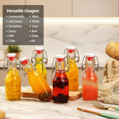 24pack 4oz Swing Top Glass Bottles with Airtight Lids for Vanilla (4 oz 24 pack)