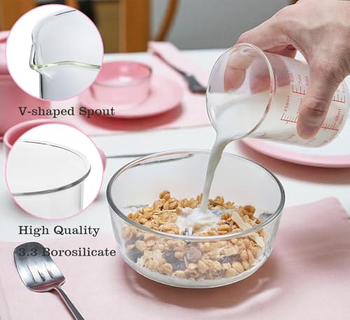 Glass Measuring Cups with Spouts (60ml/120ml/250ml Measuring Cup Set)