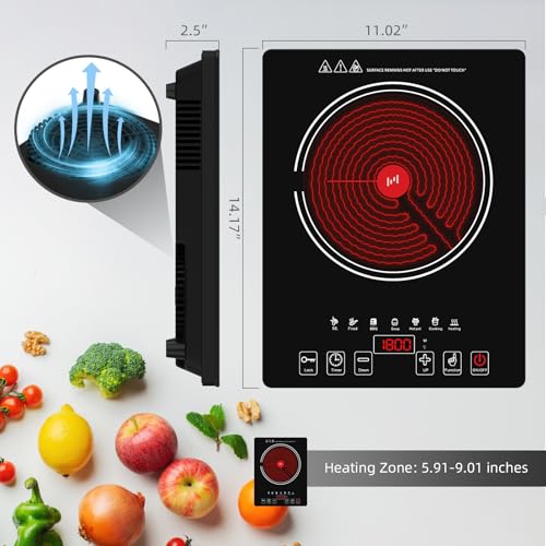 Electric Cooktop Portable Stove 1800W (Black Single)
