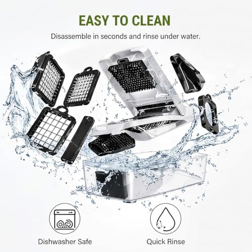 Multi 23-in-1 Pro Vegetable Chopper & Mandoline Slicer, 10 Blade-in-1 (10 Blades / White)