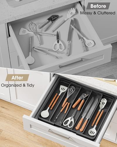 Silverware Drawer Organizer (X-Large / Black)