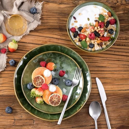 Ceramic Pasta Bowls Set (Green)