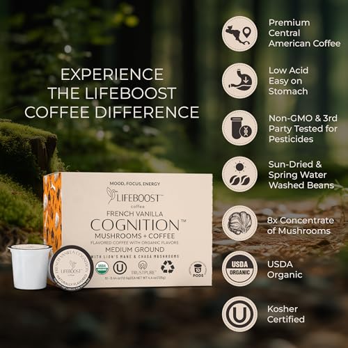 French Vanilla Cognition Mushroom K Cups (10 Count (Pack of 1))