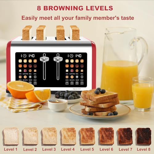4 Slice Toaster Touch Screen (Red)