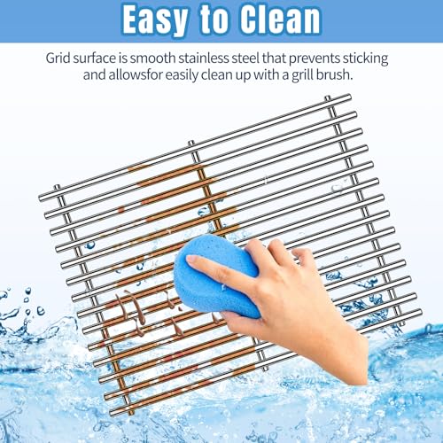 Htanch15inch 7522 Stainless Steel 9mm Cooking Grid Grates for Weber 7523 Genesis Silver A
