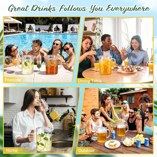 Tessco 12 Pcs Plastic Pitchers 60 Oz Clear Water Beer Jug Large (Fashion)