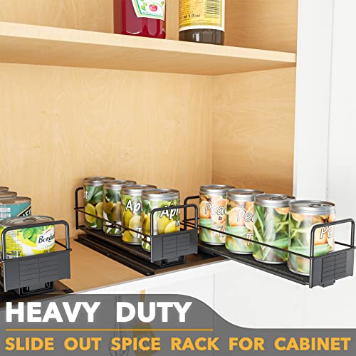 Pull Out Spice Rack Organizer for Cabinet (Two 3"W Drawers, 1-Tier)