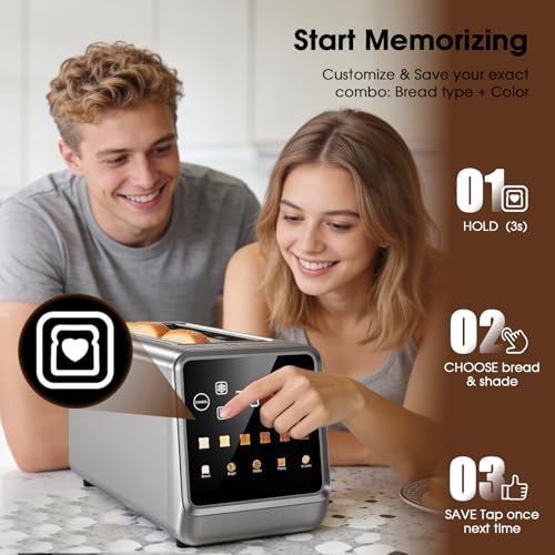 Toaster 4 Slice Long Slot for Bagels & Artisan Bread (Stainless steel / 2 Slots 4 Slice)
