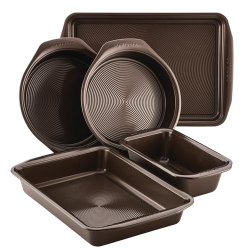 Nonstick Bakeware Set with Nonstick Cookie Sheet (Chocolate Brown / 5 Piece)