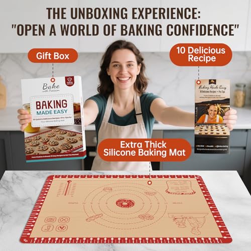 Silicone Macaron Baking Mat with 10 Easy Recipes