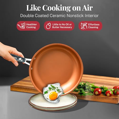 20 Pc Pots and Pans Set Nonstick Cookware + Bakeware Set (Red / 20 Piece Set)