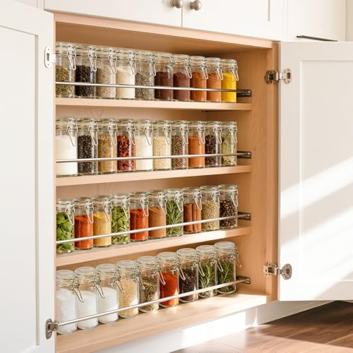 Small Glass Spice Jars with Airtight Lids 4 oz 12 Pack with Labels (4 fl oz x 12)
