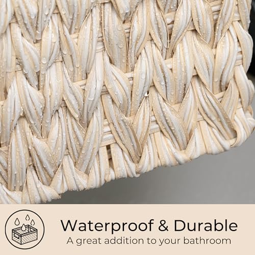 Wicker Storage Baskets for Shelves (Butter Milk / 15"L x 11"W x 6¾"H)