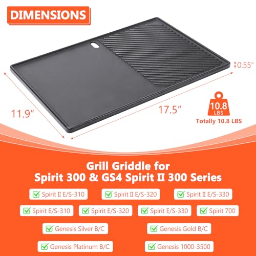 Reversible 7598 Griddle Replacement Parts (17.5" x 11.9" x 0.6")
