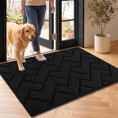 Door Mat Indoor Entrance (Black / 35" x 24" (Rectangular))