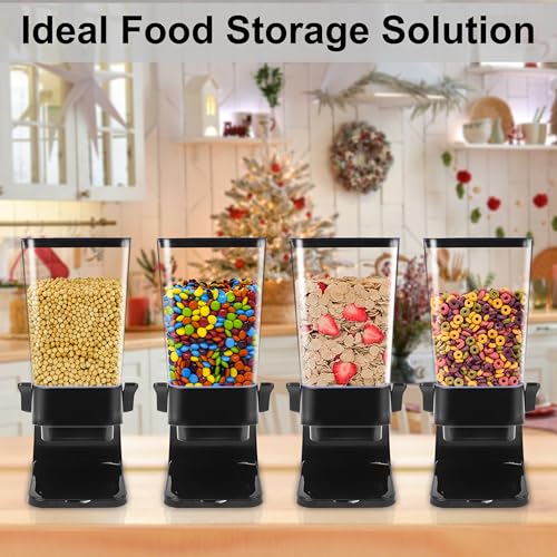 Cereal Dispenser Countertop with Lids (Black / Large)