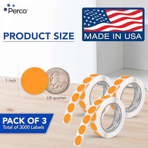 Neon Orange Perforated Round Circle Dot Sticker 1 (Neon Orange / 1 Inch)