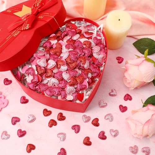 500 Pcs Red Rose Pink Valentine's Day Confetti Glitter Decor (Rose Red Pink)