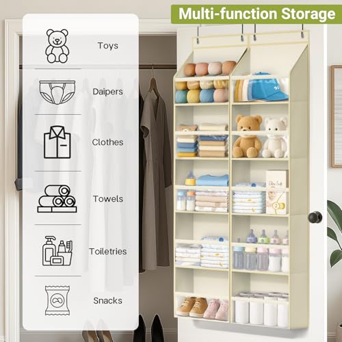 2 Pack Over the Door Organizer (2 Packs / Light Beige)