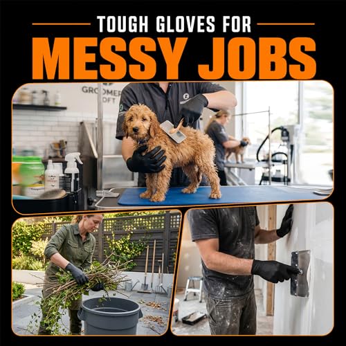 Nitrile Gloves HEAVY DUTY 7 Mil Disposable Rubber Black Gloves Small (Small)