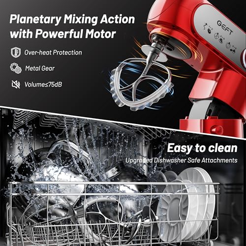 Stand Mixer 3.5QT&6QT Bowls Mixers Kitchen Electric Stand Mixer Red (Red / Two Bowls (3.5QT + 6QT))