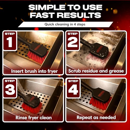 20" Deep Fryer Cleaning Brush by FryOilSaver Co (20 Inches)
