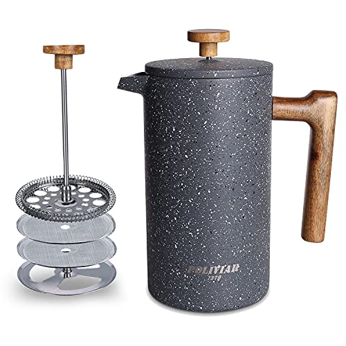 POLIVIAR French Press Coffee Maker (Gray)