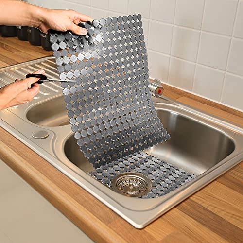 2Pack Kitchen Sink Mat for Stainless Steel (Black Translucent)